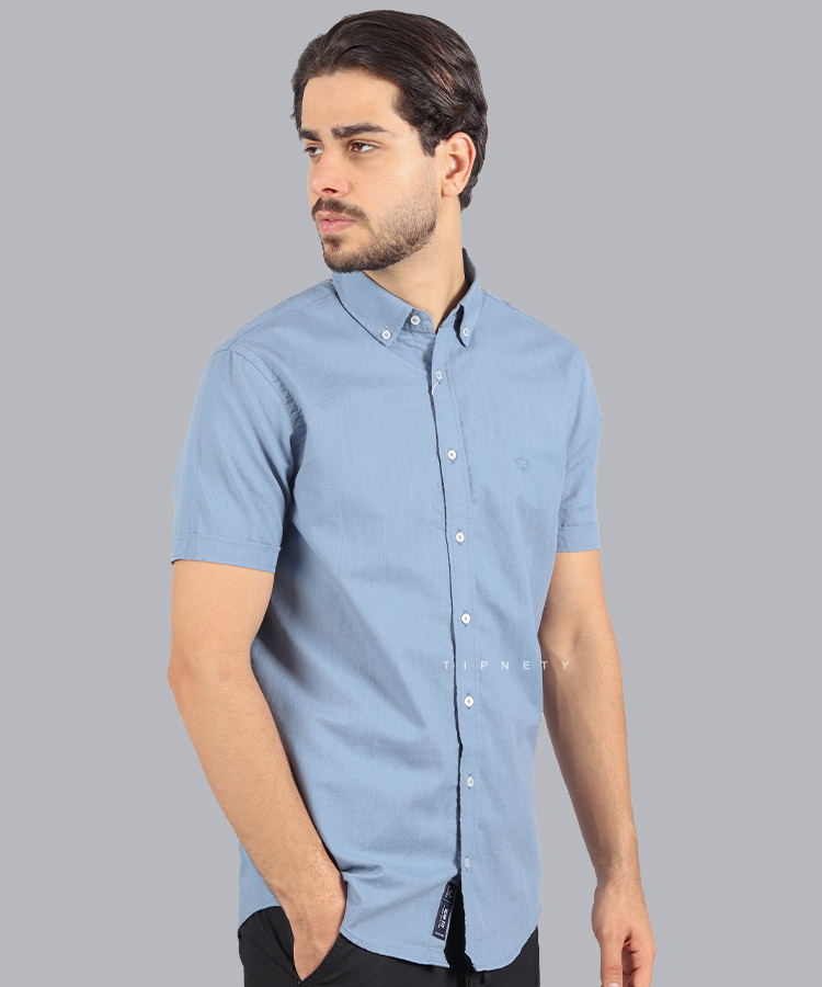                                                                                           مشکی سورمه ای آبی سفید پیراهن آستین کوتاه فیت 5340  - تصویر 4