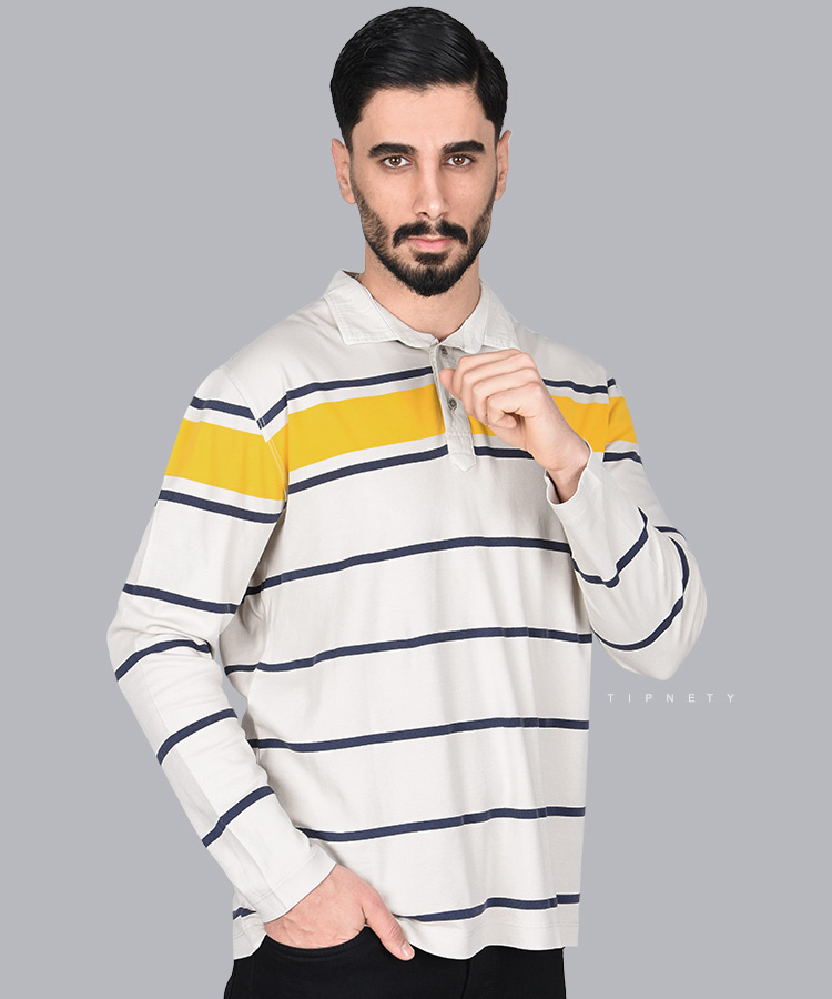 تیشرت یقه دار مردانه آستین بلند 1400