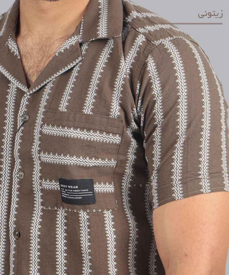                                                                                                                                                                   طوسی لجنی زیتونی سبز خردلی سفید پیراهن لش 0683  - تصویر 7