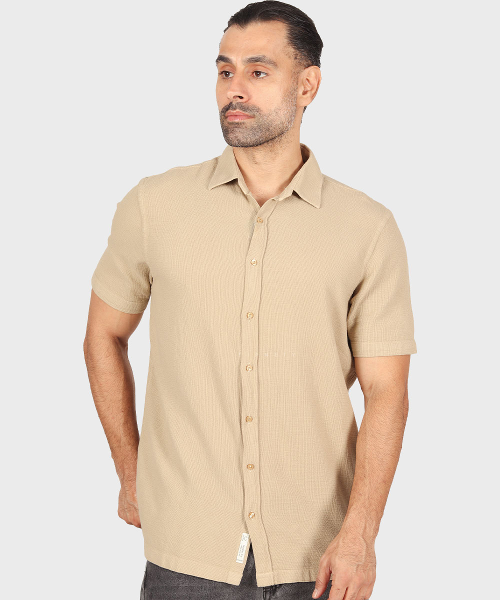                                     سفید آبی روشن لجنی مشکی کرم پیراهن آستین کوتاه فیت 5456  - تصویر 3