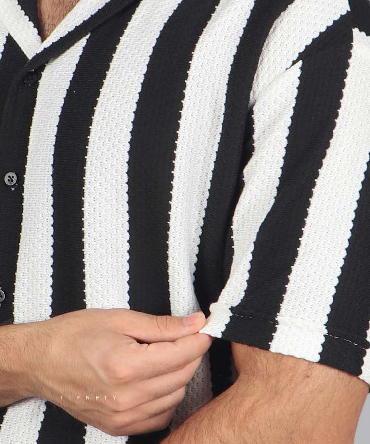                                                     سفید مشکی پیراهن یقه انگلیسی 1715  - تصویر 4