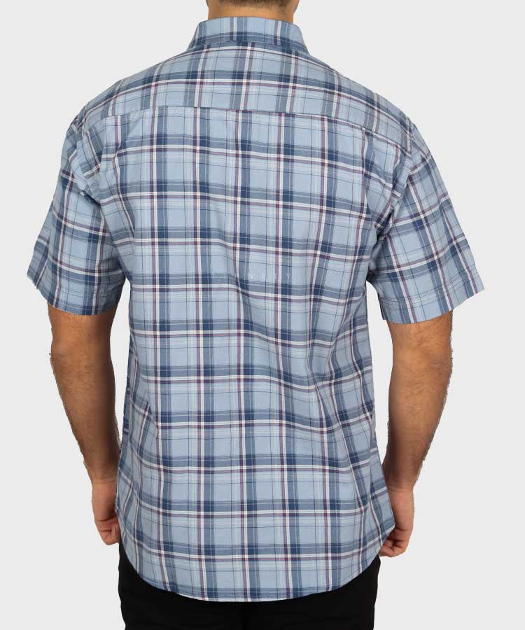                     آبی پیراهن آستین کوتاه کلاسیک 0938  - تصویر 3