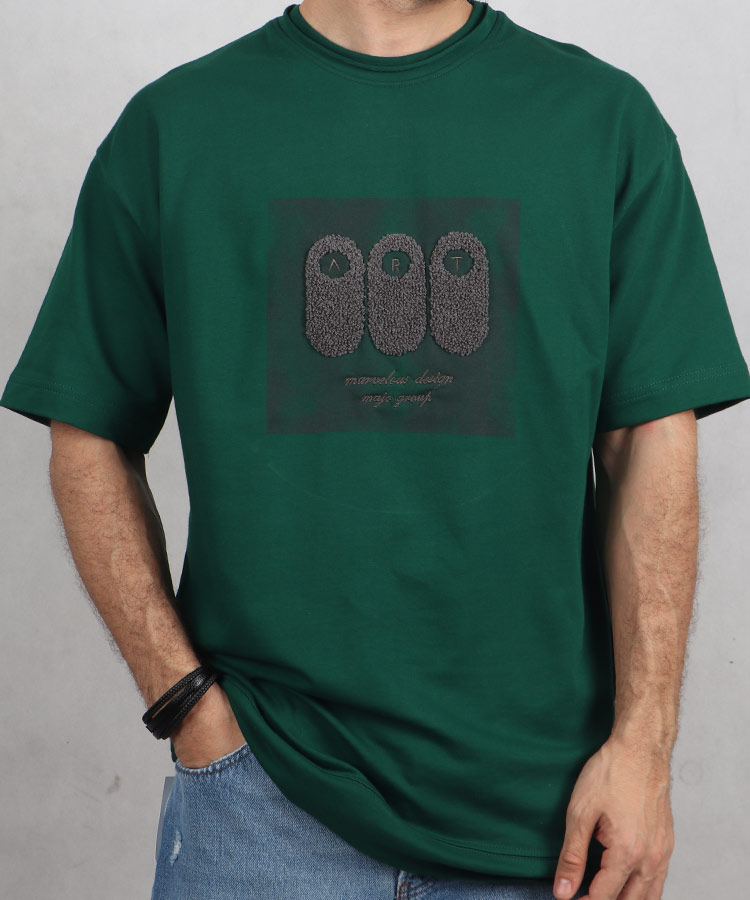                                                                                                                                                 مشکی شیری کرم سبز آبی تیشرت لش 2255  - تصویر 3