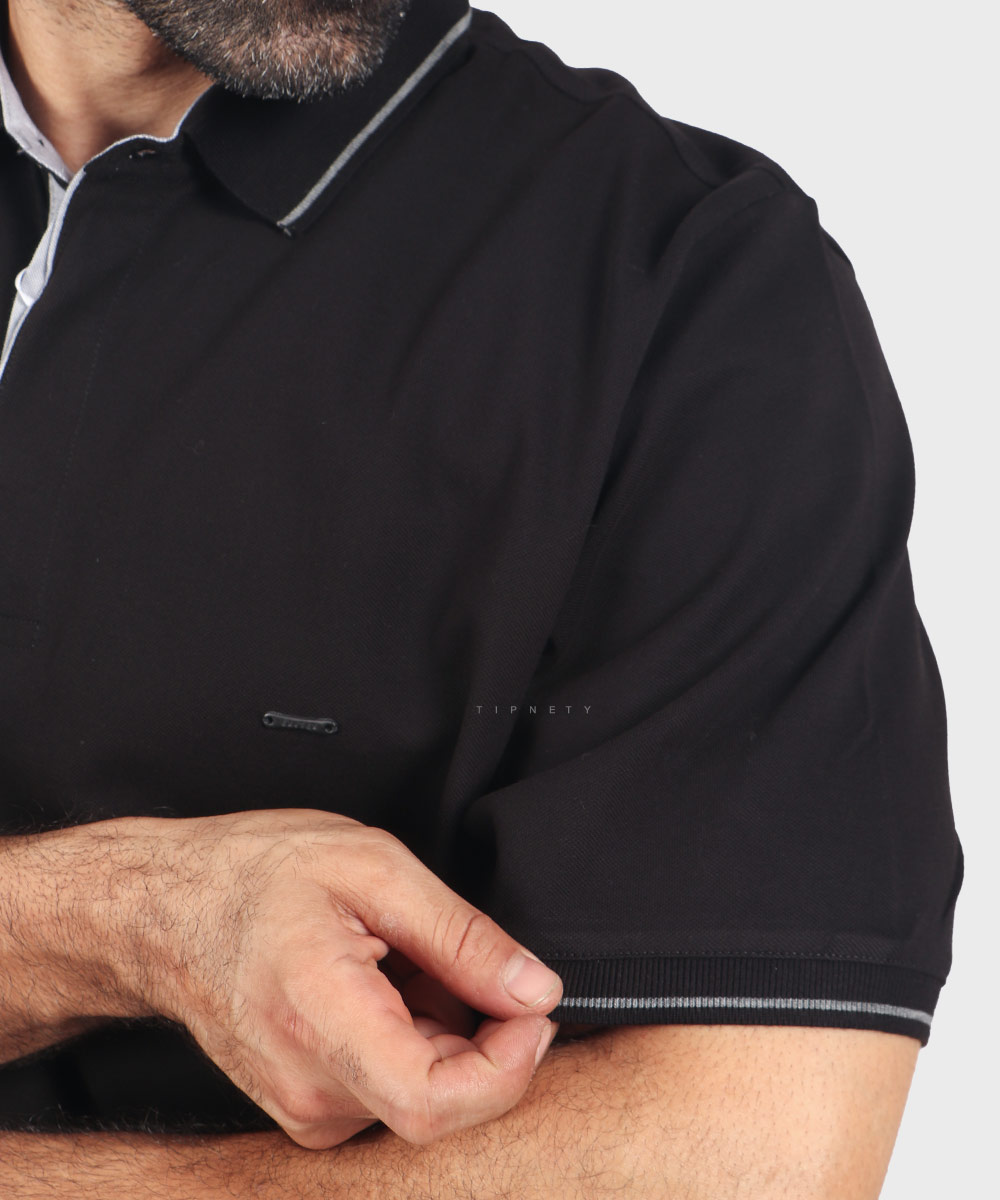                                       ملانژ سورمه ای مشکی تیشرت یقه دار 0569  - تصویر 14