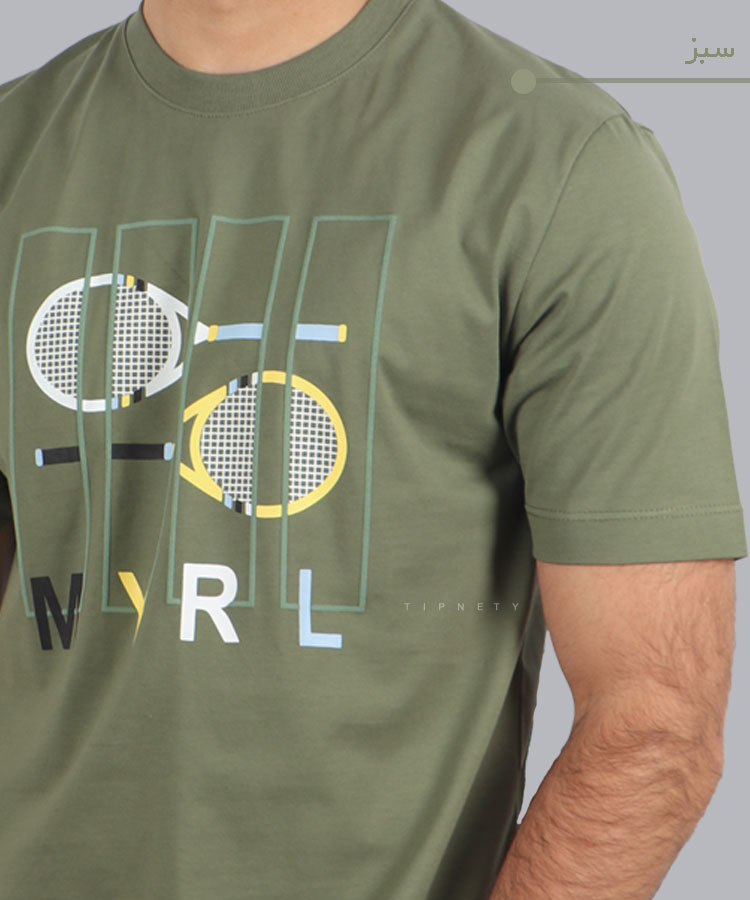                                                                                                                                                                                                       سورمه ای سفید سبز خردلی تیشرت چاپی 1301  - تصویر 6