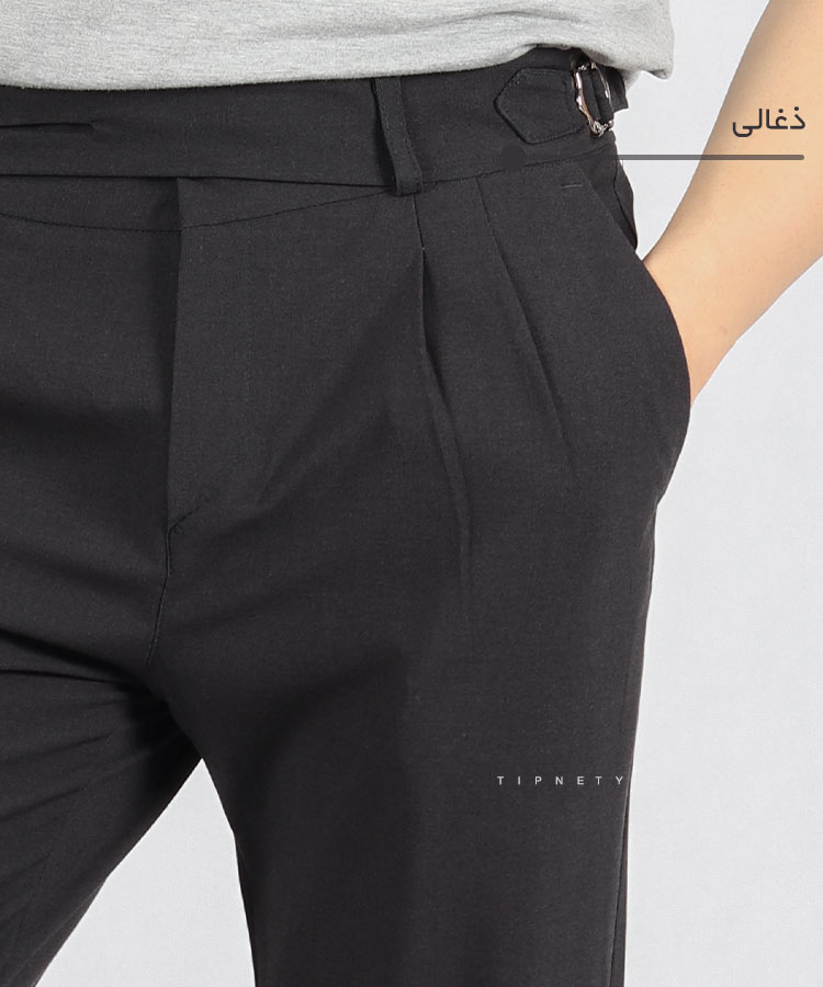                                                                                                             ذغالی مشکی شکلاتی سبز کرم شلوار پارچه ای فیت 0780  - تصویر 6