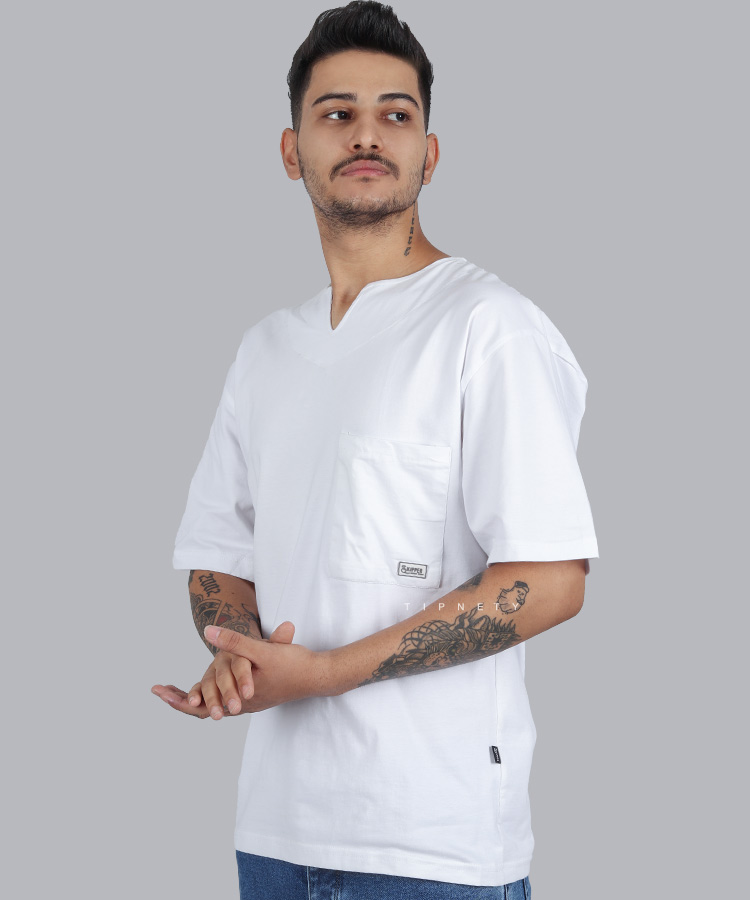                                             سفید نفتی مشکی طوسی یشمی آجری سورمه ای تیشرت لش 1575  - تصویر 4