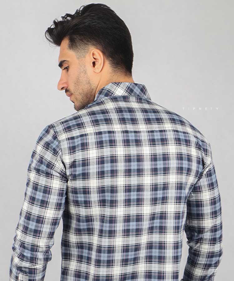 پیراهن مردانه آستین بلند چهارخانه 0507