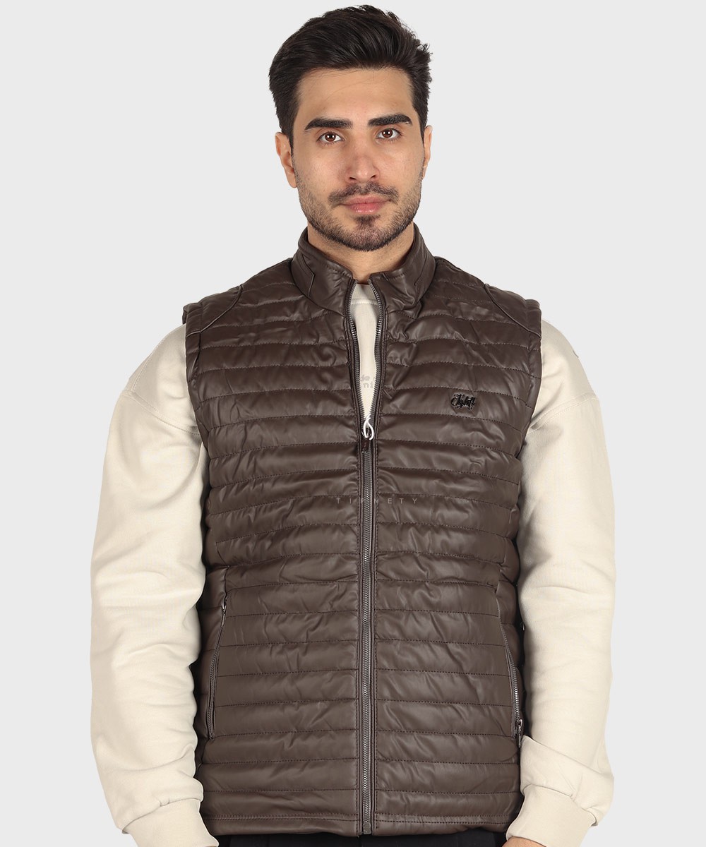 پافر مردانه چرمی و بدون کلاه 2549