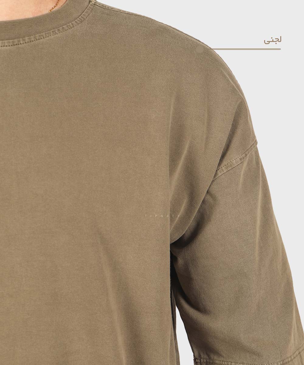             نفتی دودی شکلاتی لجنی آبی تیشرت لش 1761  - تصویر 7