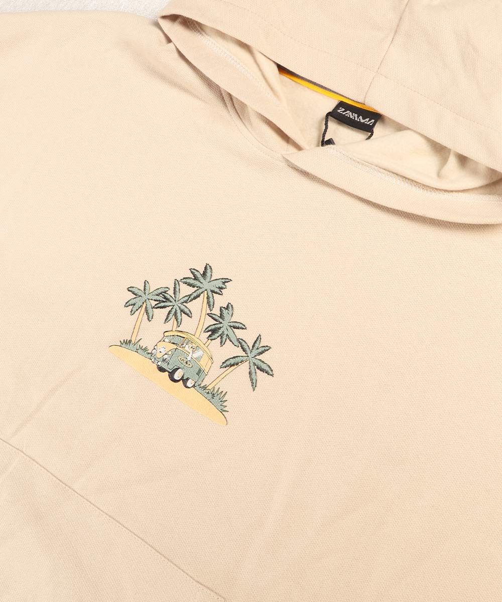 هودی کرم طرحدار فری سایز 1461