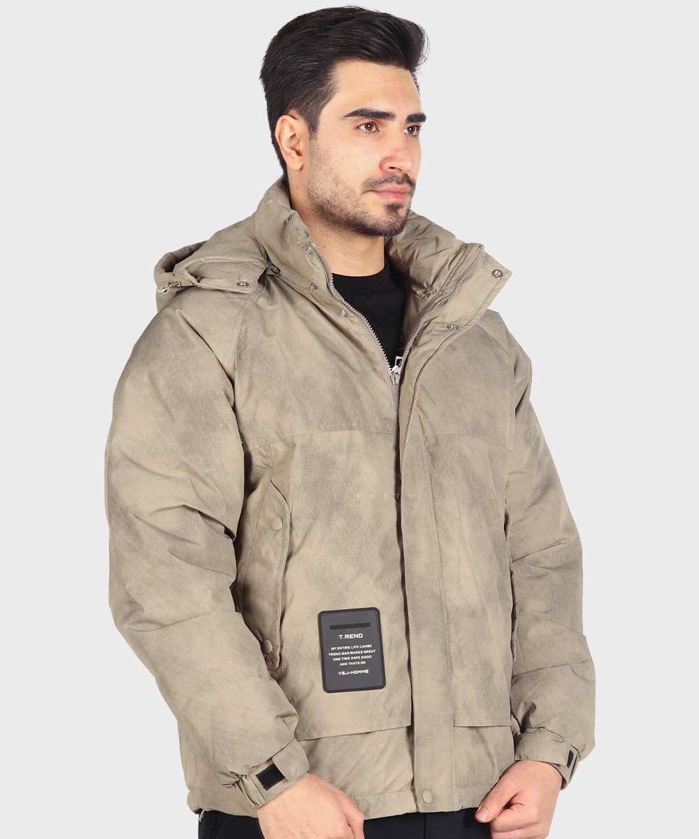 مشکی خاکی استخوانی زمستانه کاپشن 9659  - تصویر 14