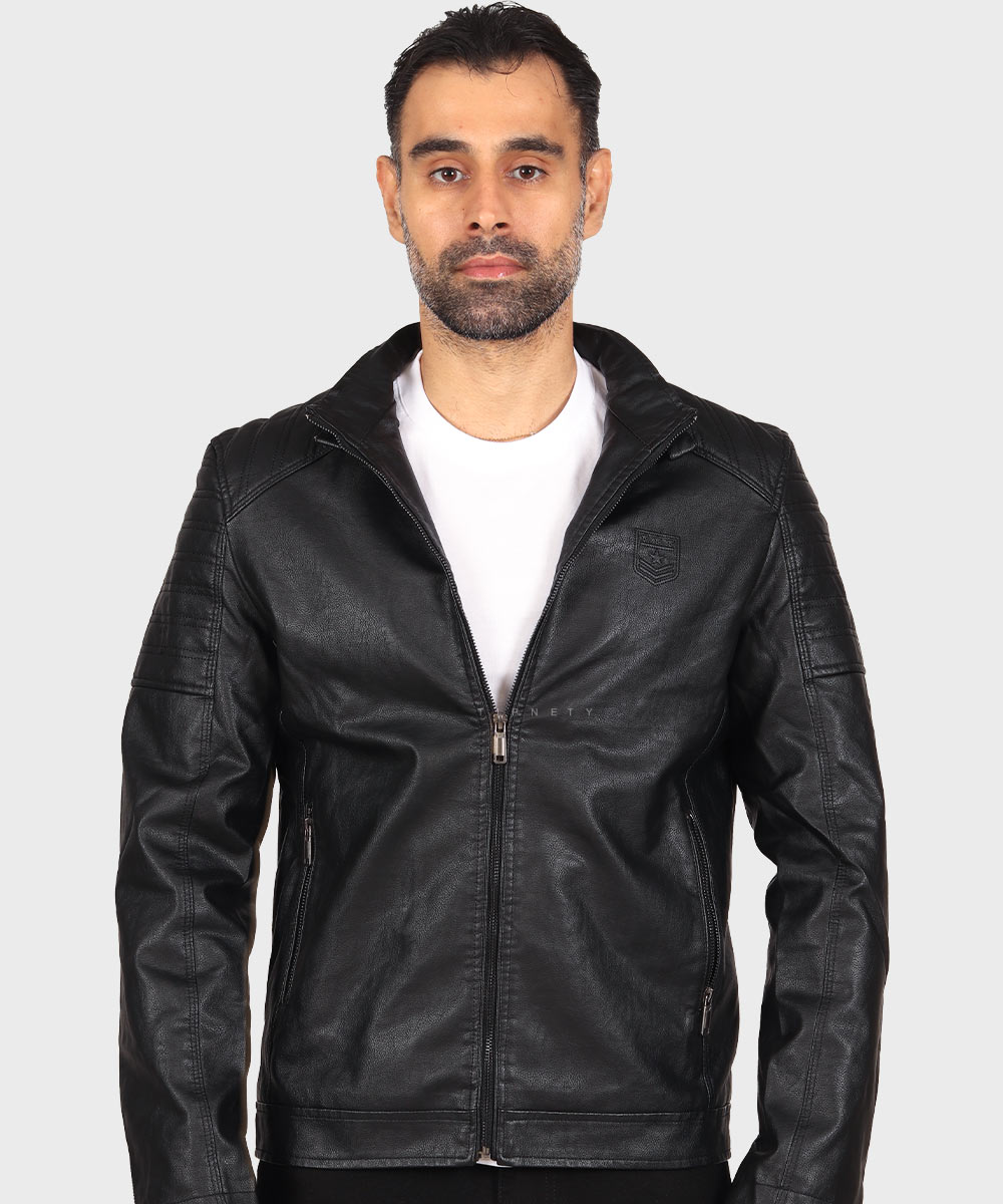                         عسلی خاکی مشکی زمستانه کت چرم 8822  - تصویر 3