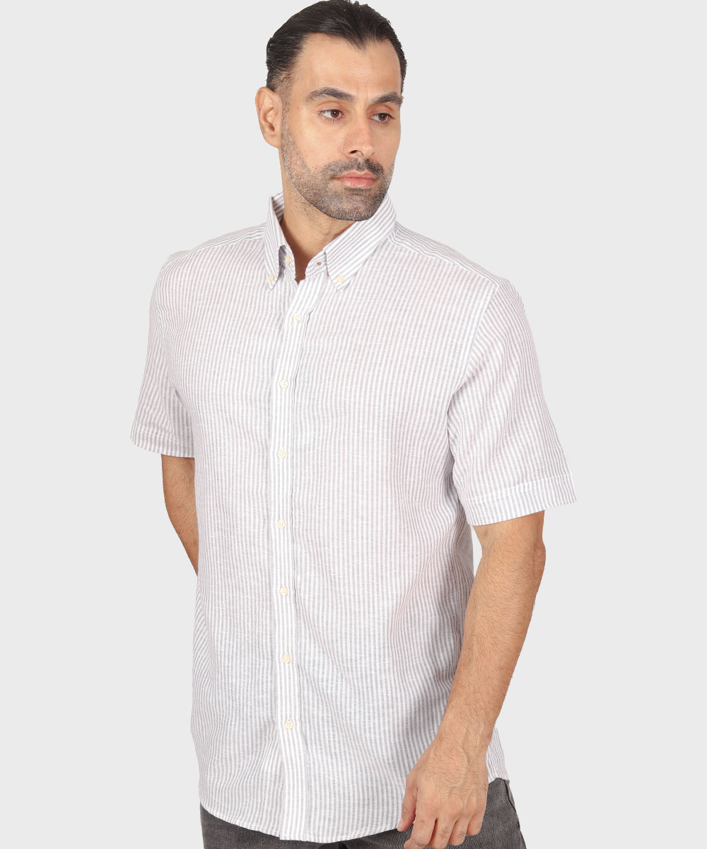 طوسی پیراهن آستین کوتاه کلاسیک 1424  - تصویر 9