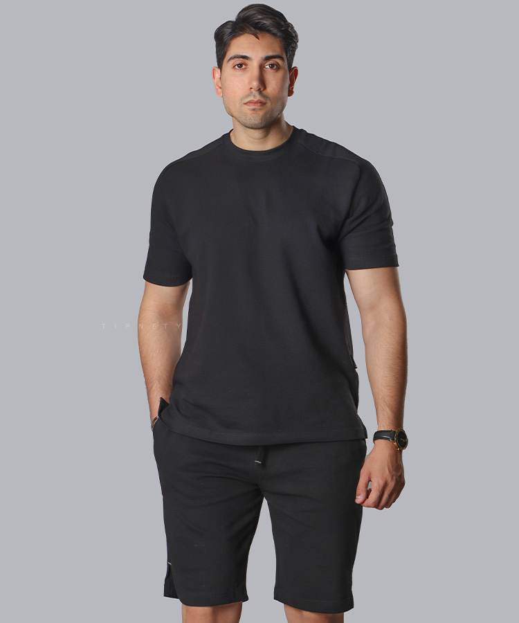 ست مردانه مشکی تیشرت و شلوارک 1157 ست مردانه مشکی تیشرت و شلوارک 1157