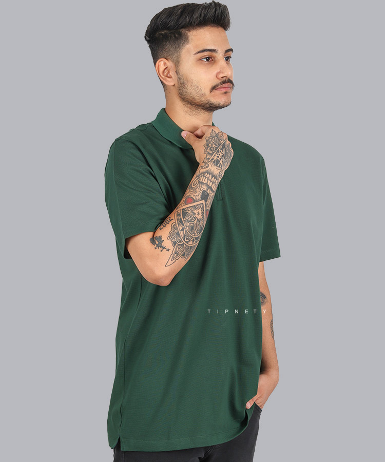                                                                                                 سبز ملانژ سورمه ای سفید مشکی تیشرت یقه دار 0563  - تصویر 11