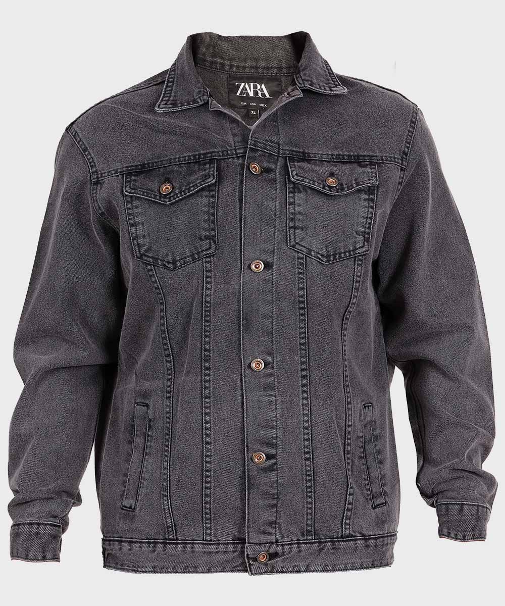 کت جین طوسی تیره ساده 0262