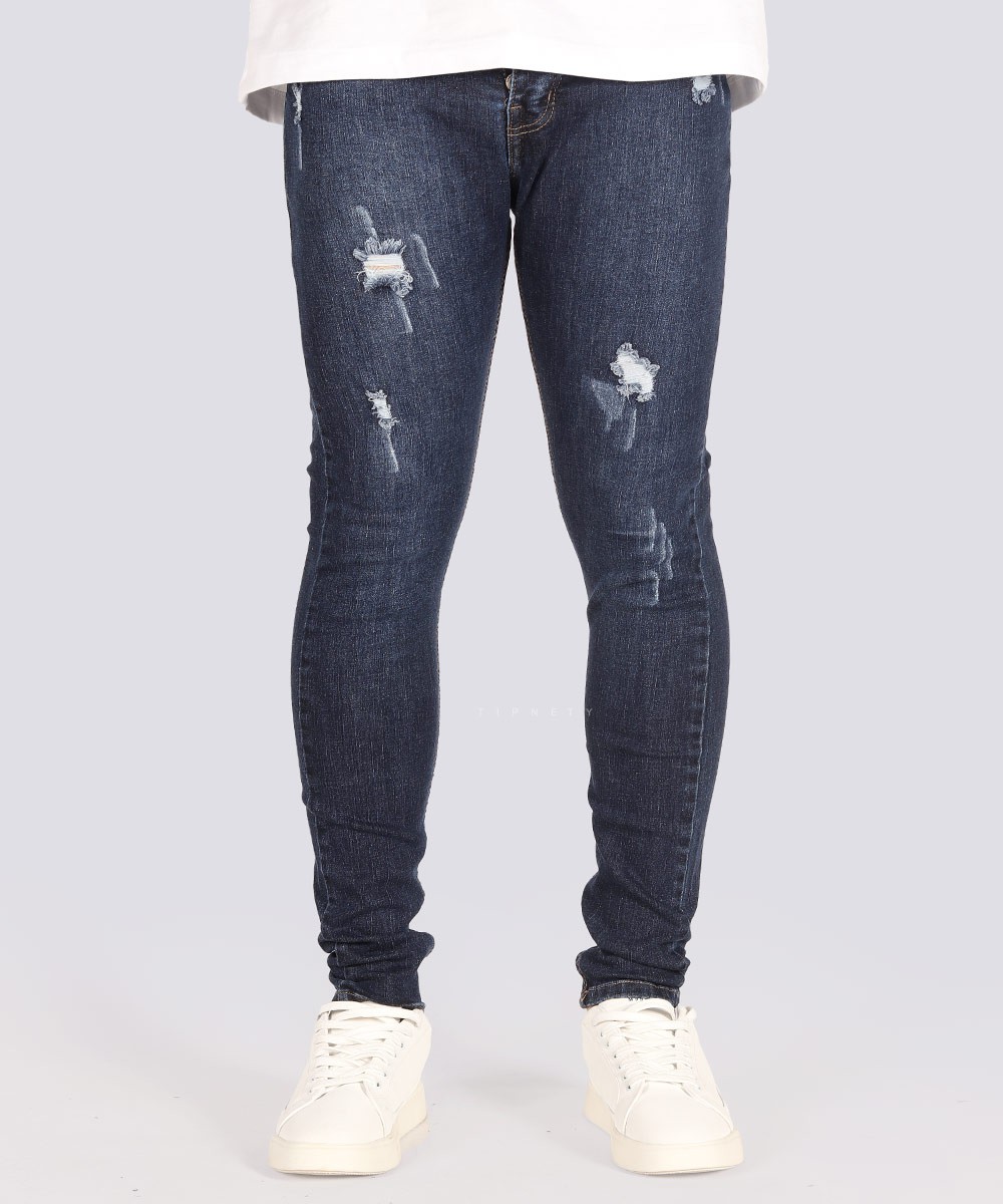 شلوار جین اسکینی سورمه ای زاپ دار 0270