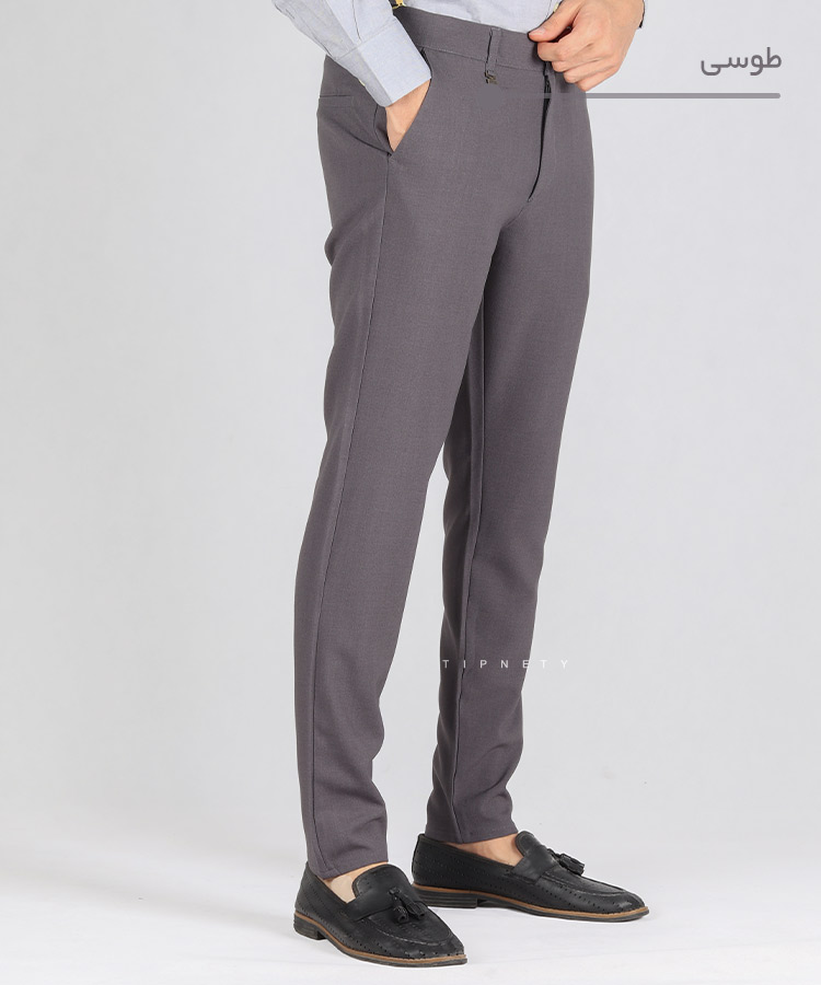                                                                                                           طوسی نوک مدادی سورمه ای مشکی سبز شلوار پارچه ای فیت 0680  - تصویر 3