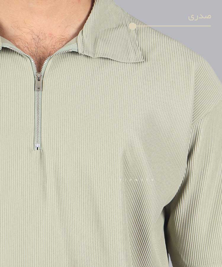                                                                                                                                                                                                                                                 کرم سفید مشکی کله غازی قهوه ای صدری طوسی تیشرت یقه دار 1703  - تصویر 9