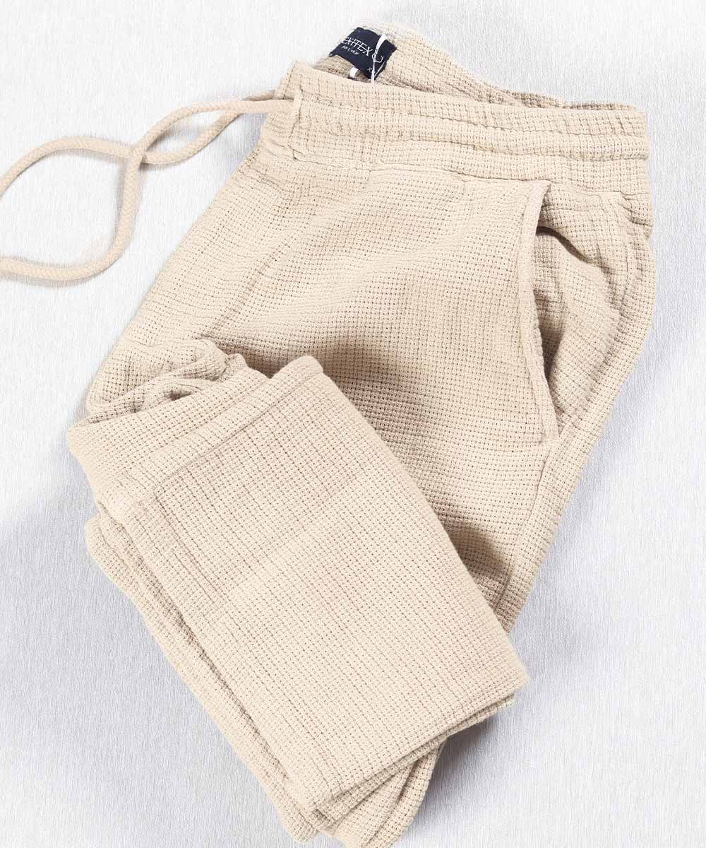 شلوار کنفی بگ و کمر کش کرم 1010