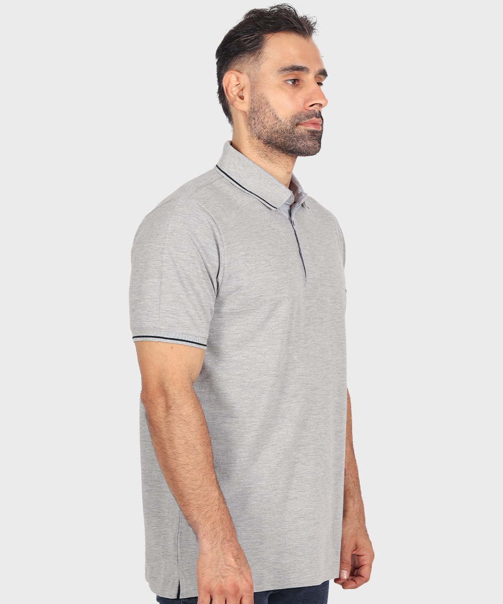         ملانژ سورمه ای مشکی تیشرت یقه دار 0569  - تصویر 15