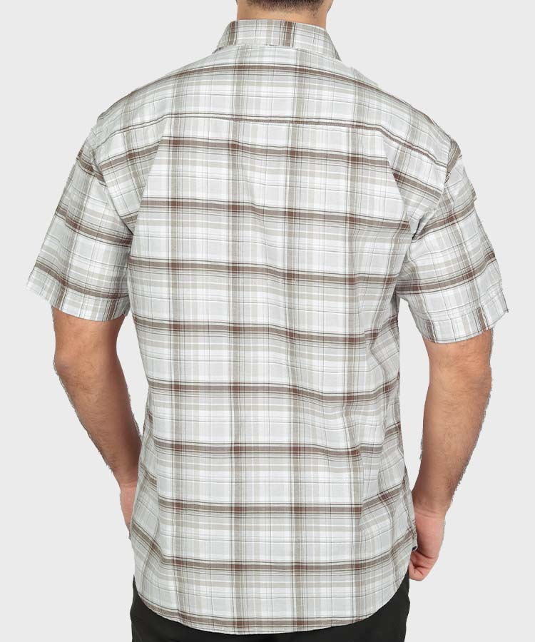         قهوه ای پیراهن آستین کوتاه کلاسیک 0935  - تصویر 3