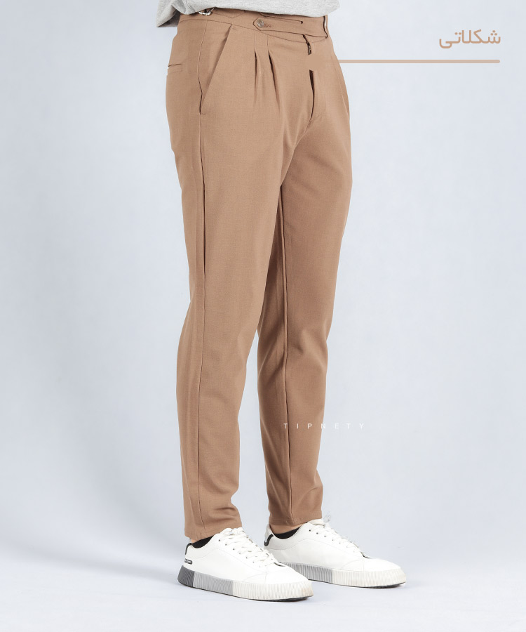                                                                                                             ذغالی مشکی شکلاتی سبز کرم شلوار پارچه ای فیت 0780  - تصویر 8