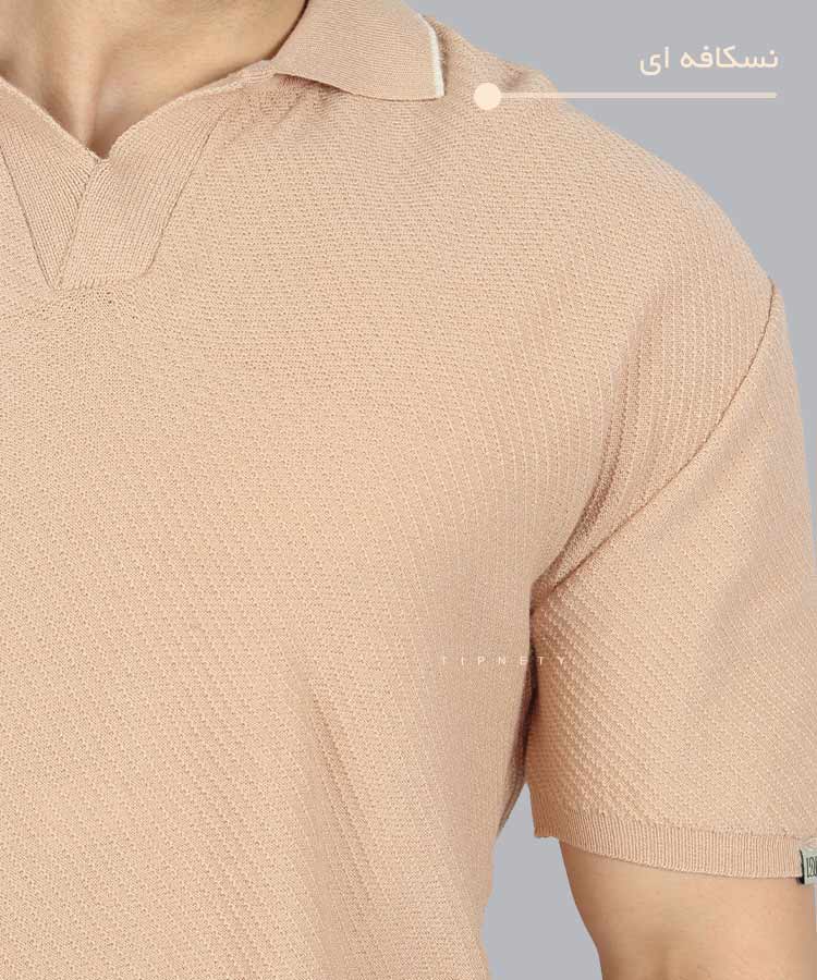                                                                                                                         مشکی سبز طوسی شیری نسکافه ای تیشرت یقه دار 3212  - تصویر 8