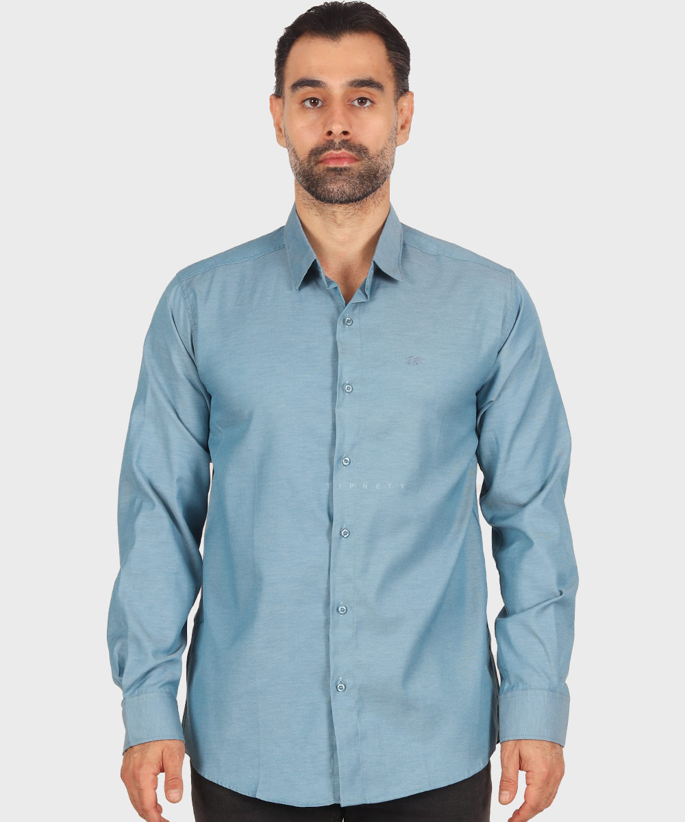 پیراهن مردانه آستین بلند بافت میله ای 0387