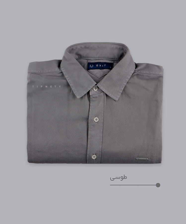 زیتونی استخوانی صدری طوسی نفتی یشمی کرم تیره پیراهن آستین بلند فیت 5220  - تصویر 7