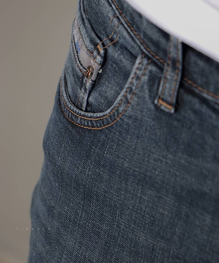 شلوار جین اسلیم مردانه سورمه ای 4007