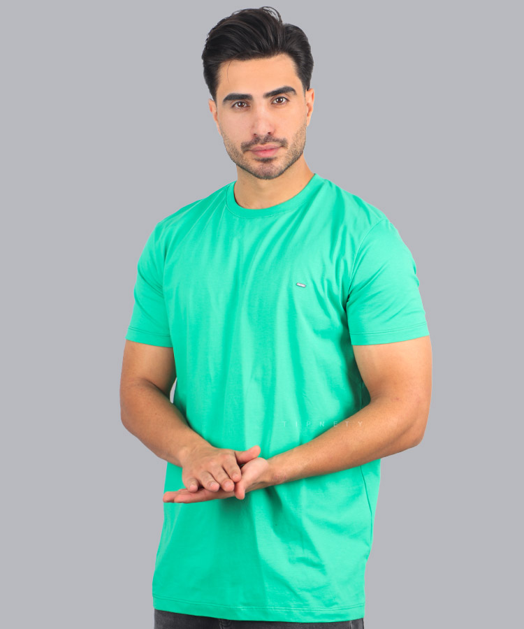 تیشرت ساده سبز مردانه 9144