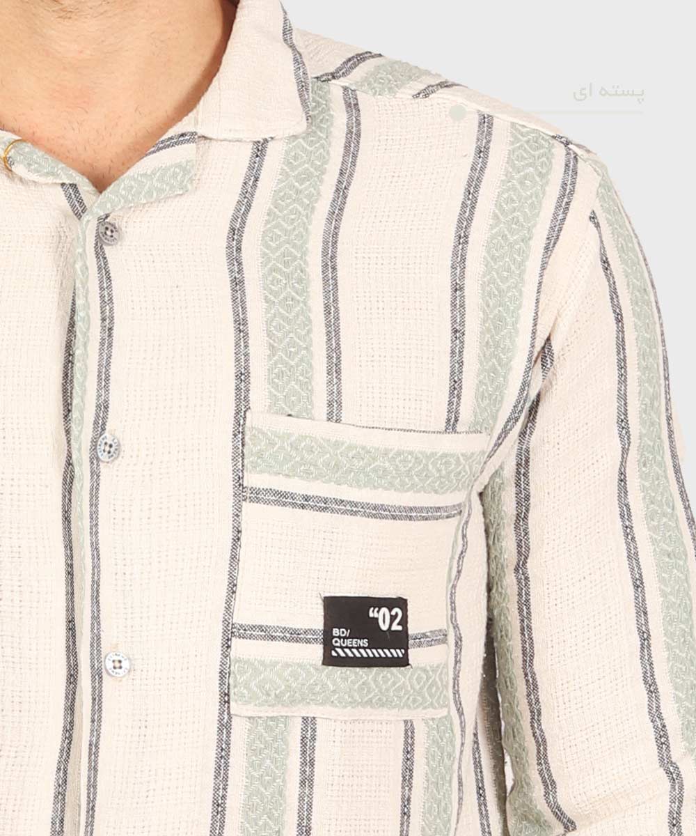         سورمه ای پسته ای لجنی پیراهن یقه انگلیسی 0137  - تصویر 4