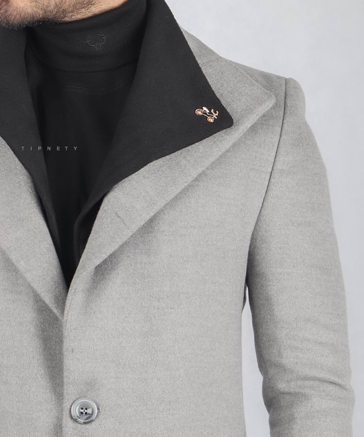                                                                                                         طوسی مشکی عسلی زمستانه پالتو 0025  - تصویر 5