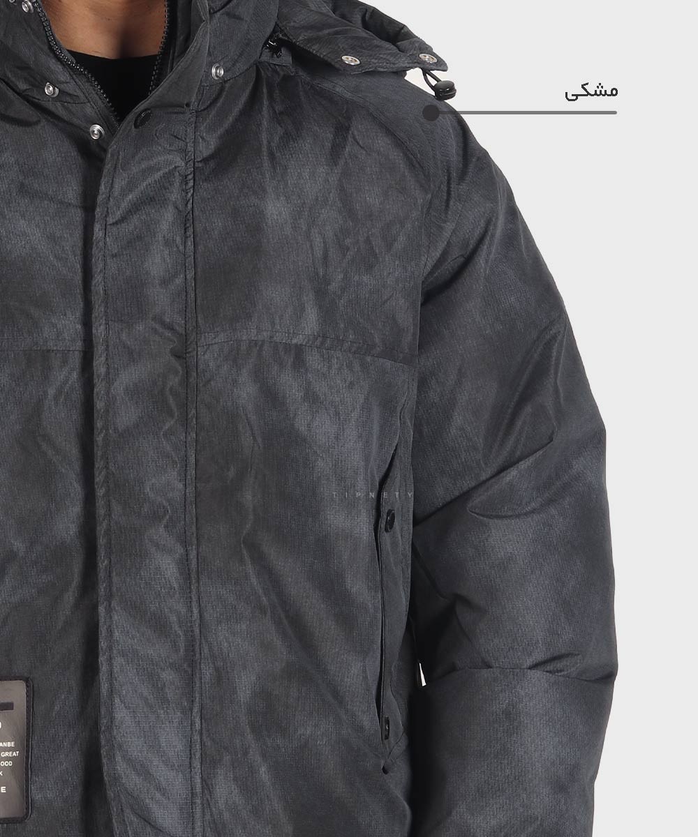 مشکی خاکی استخوانی زمستانه کاپشن 9659  - تصویر 4