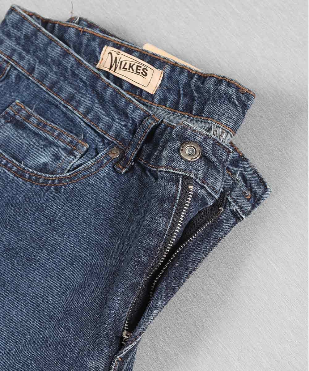 شلوار جین مام فیت مردانه آبی تیره 0320