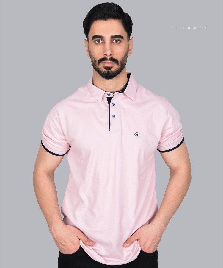 گلبهی سرخابی زرشکی بادمجانی قرمز صورتی کالباسی یاسی تیشرت یقه دار 6207  - تصویر 3