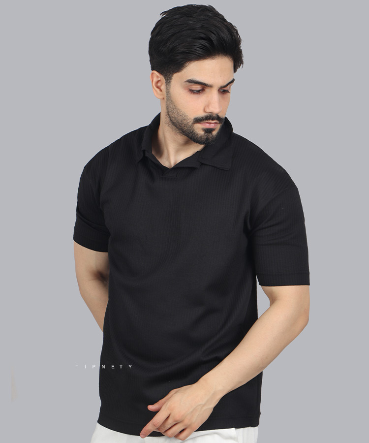 تیشرت لش یقه دار مردانه 1836