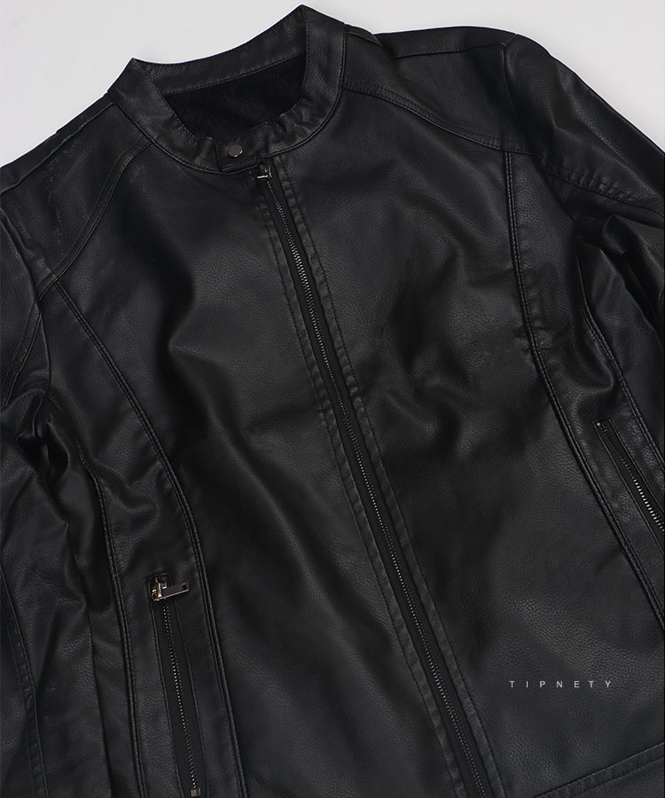                     مشکی زمستانه کت چرم 2017  - تصویر 4