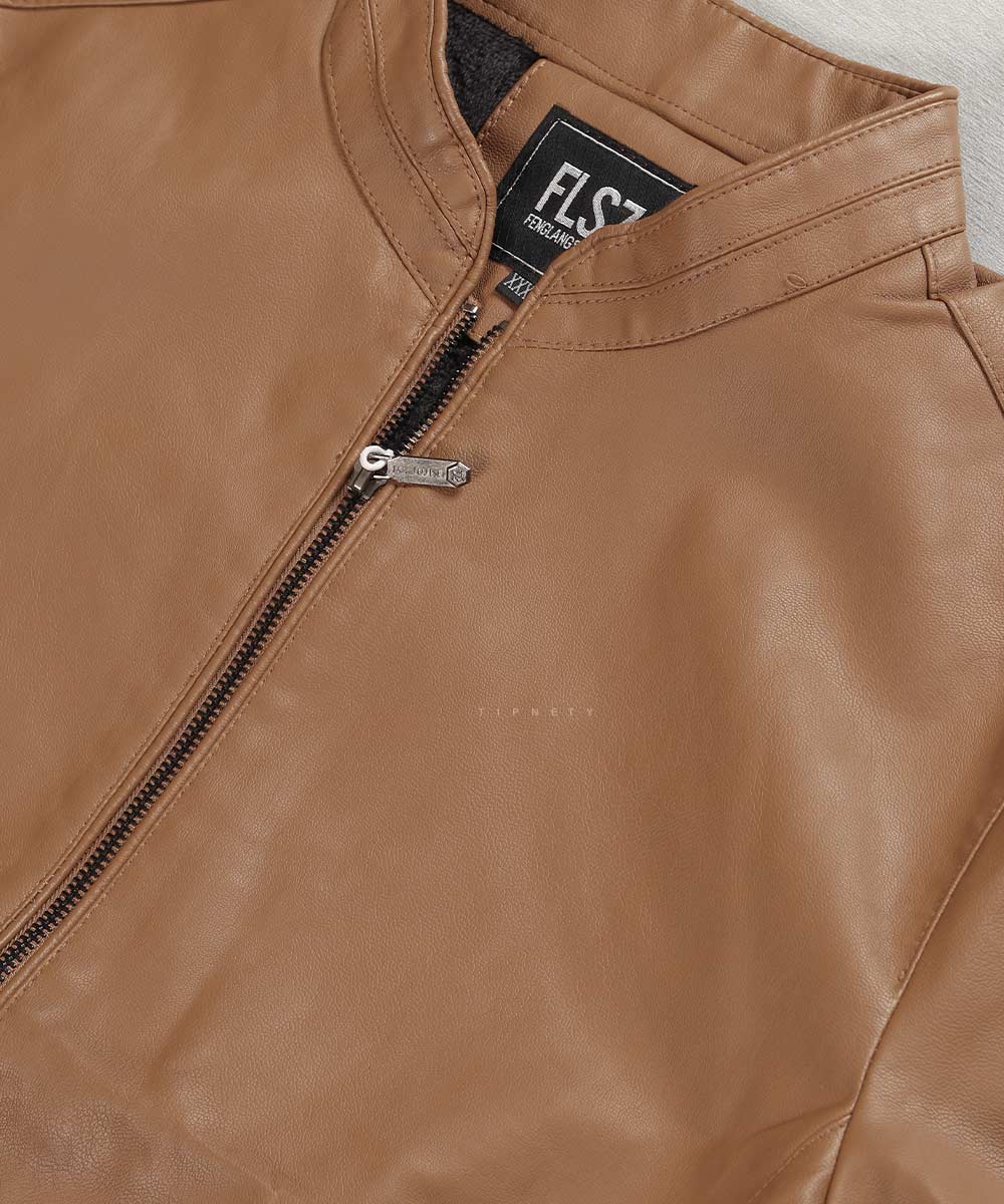         نسکافه ای استخوانی مشکی زمستانه کت چرم 2513  - تصویر 8