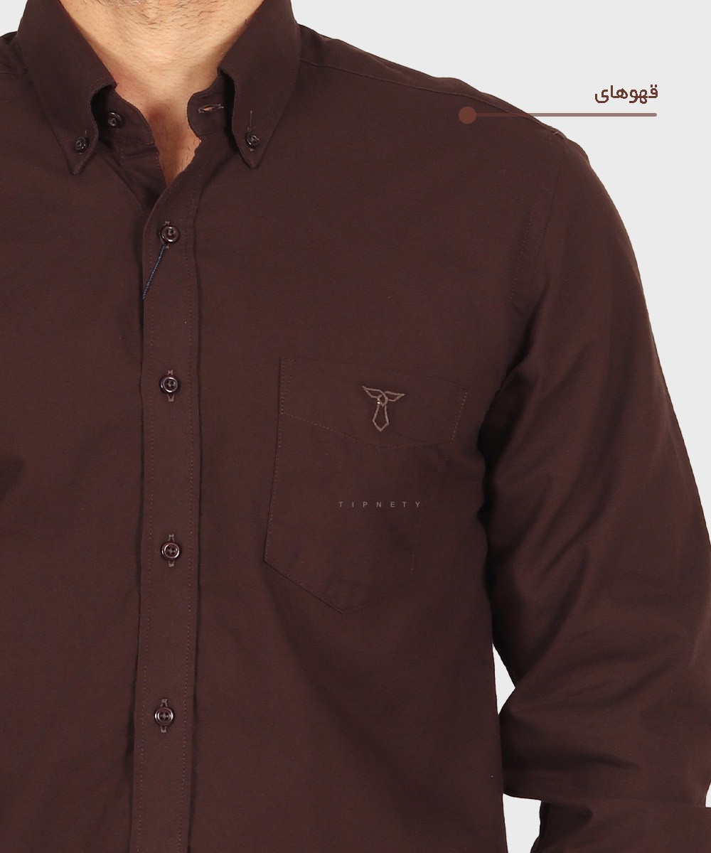 قهوه ای ذغالی سورمه ای لجنی مشکی سبز سفید آبی روشن پیراهن آستین بلند کلاسیک 3990  - تصویر 7