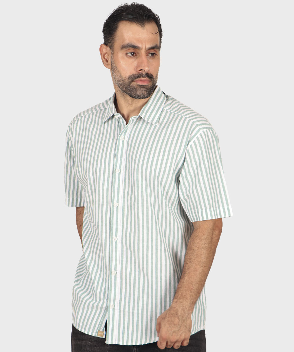 پیراهن لینن مردانه آستین کوتاه 4040