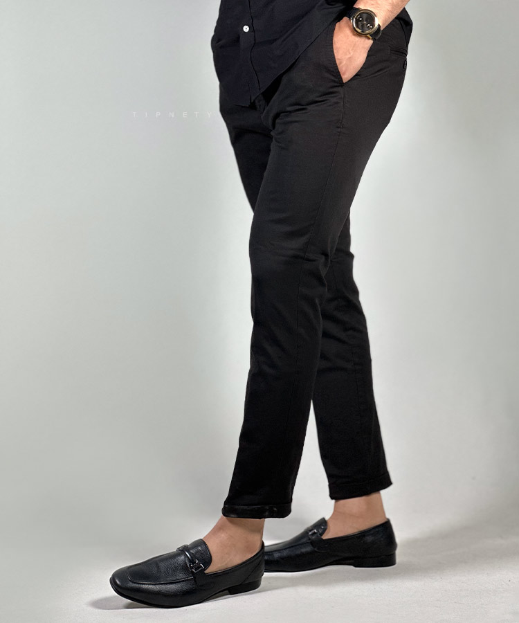                                                                                                                 کرم نوک مدادی صدری استخوانی زیتونی سورمه ای مشکی شلوار کتان فیت 0041  - تصویر 6