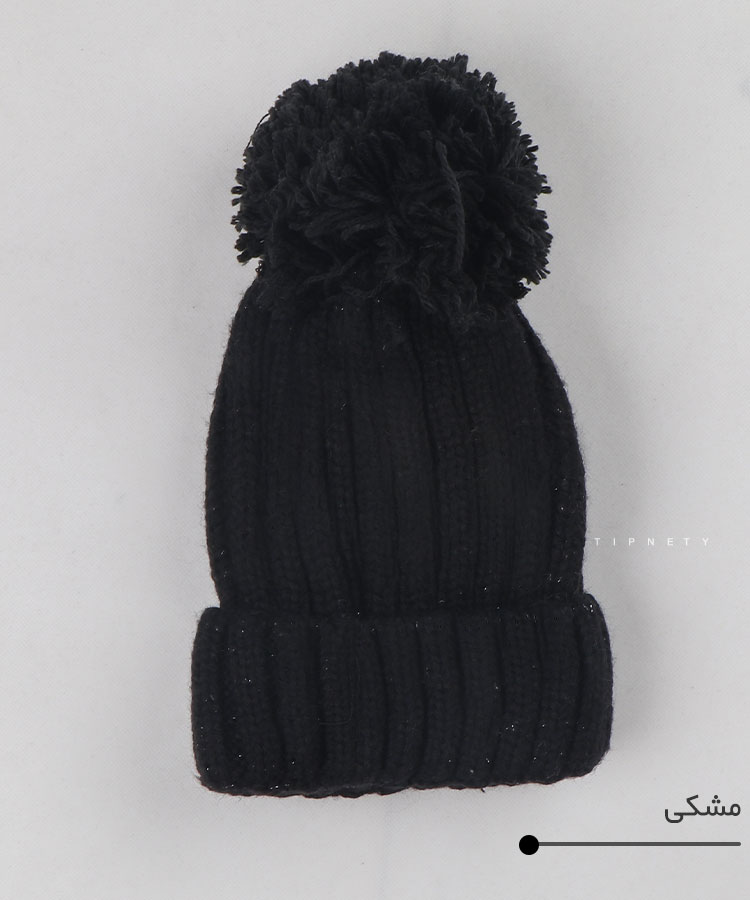                                                                         کرم مشکی سفید یاسی خردلی کلاه زمستانی 0364  - تصویر 7