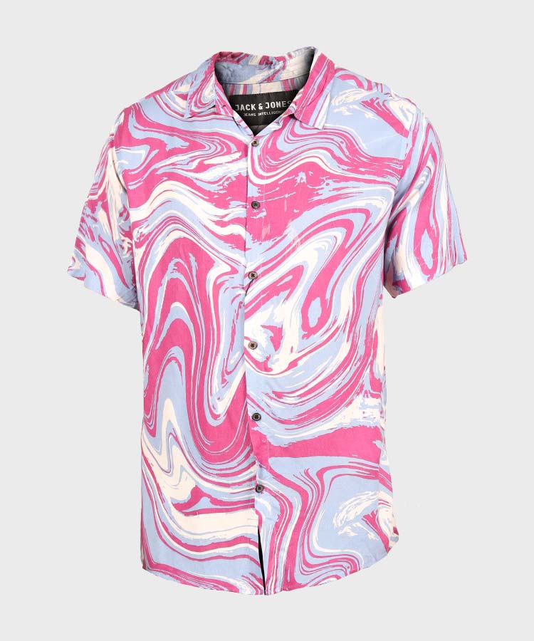 پیراهن مردانه هاوایی آستین کوتاه 2045