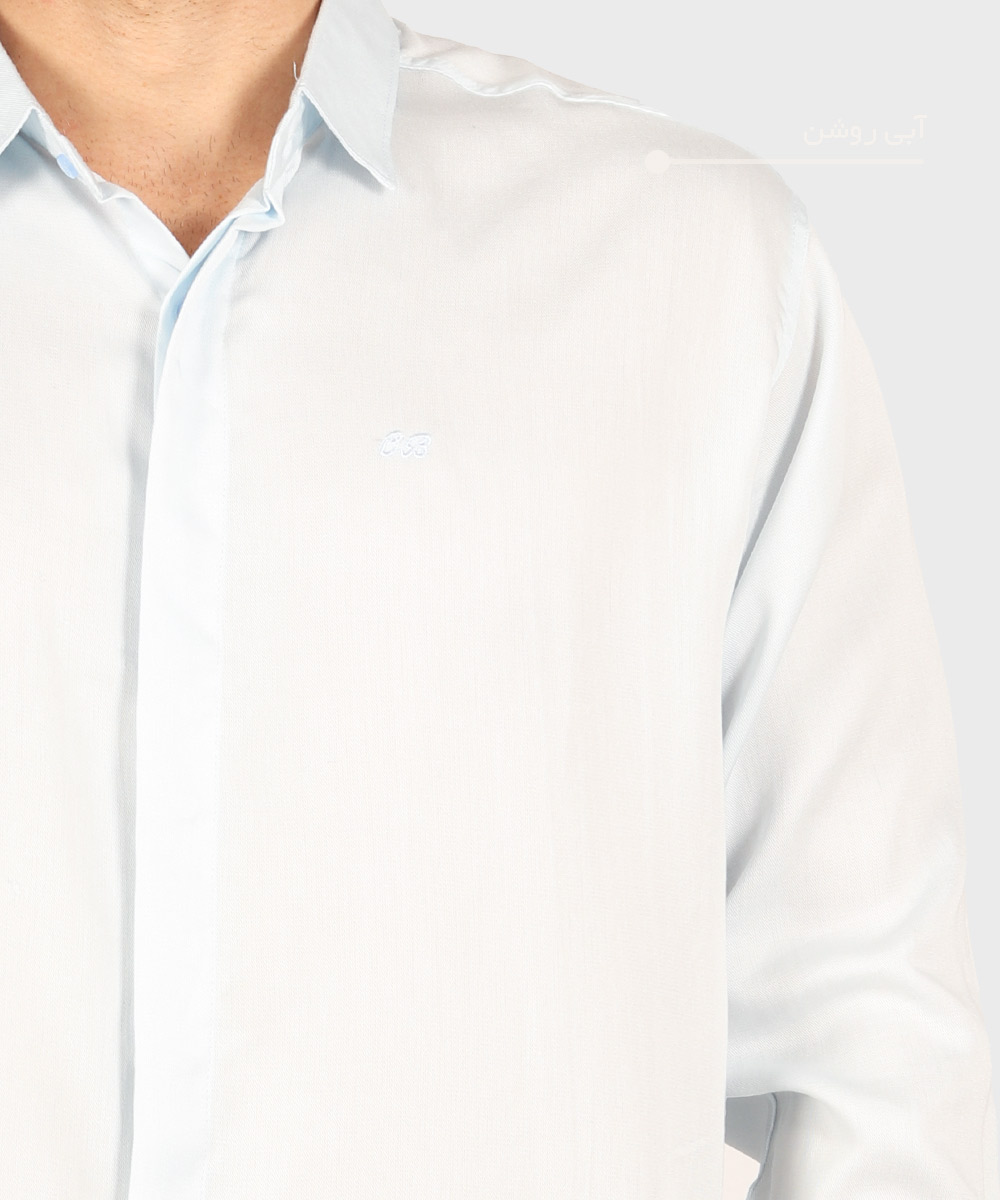                                                 مشکی سورمه ای صدری کرم آبی روشن پیراهن آستین بلند فیت 0372  - تصویر 4