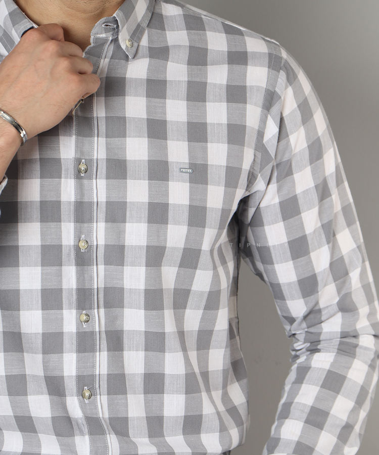                                     طوسی سورمه ای پیراهن آستین بلند فیت 5006  - تصویر 4