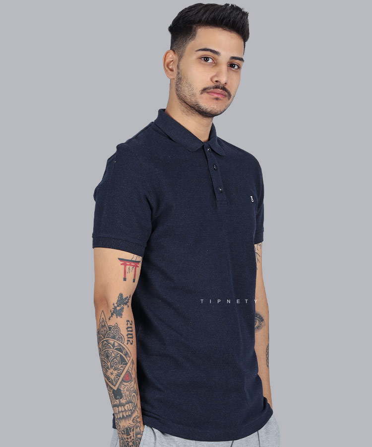                                         سورمه ای مشکی صدری   تیشرت یقه دار 1493  - تصویر 6