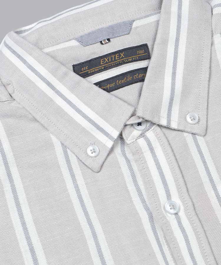 پیراهن مردانه آستین بلند طوسی 8831